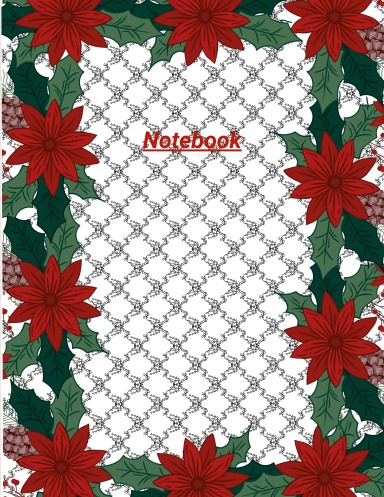 Red Flowers /Journal Notebook / US Letter (8.5x11) / 100 pages College Ruled
