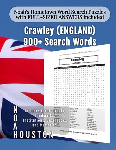 Noah’s Hometown Word Search Puzzles with FULL-SIZED ANSWERS included Crawley (ENGLAND)