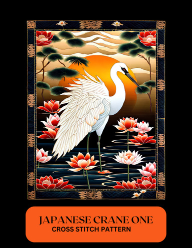 JAPANESE CRANE ONE CROSS STITCH PATTERN
