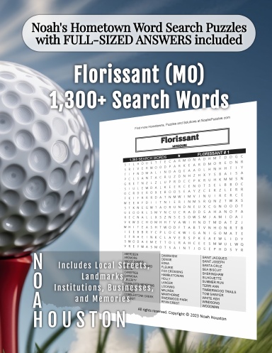 Noah’s Hometown Word Search Puzzles with FULL-SIZED ANSWERS included Florissant (MO)