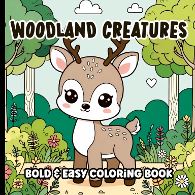 Woodland Creatures Bold and Easy Coloring Book