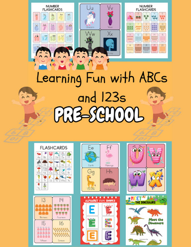 Printable Flash cards -Learning Fun with ABCs and 123s: A Preschool  -85 pages