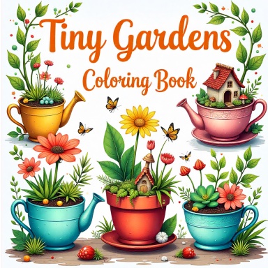 Tiny Gardens Coloring Book