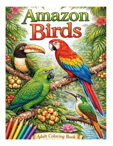 Amazon Birds Colouring Book