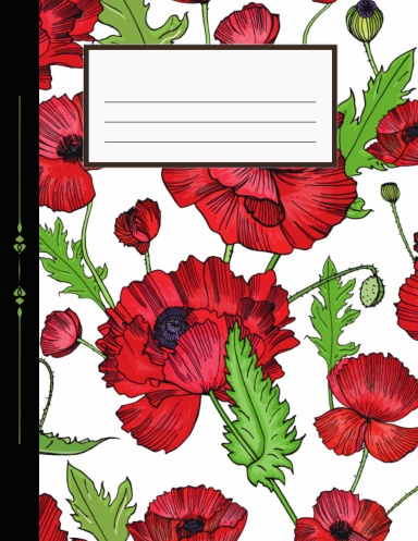 Graph Paper Composition Notebook Red Poppy