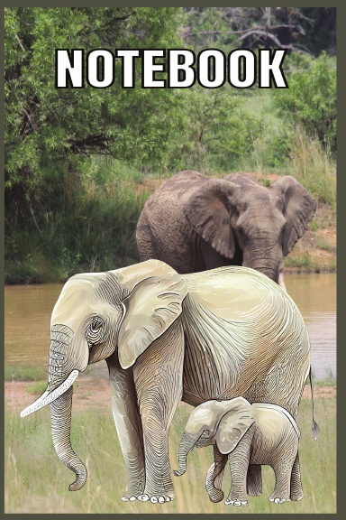 Baby Elephant & Mom Notebook