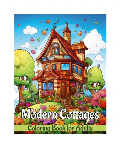 Modern Cottages Coloring Book for Adults: Giant Super Jumbo Features 100 Coloring Pages of Beautiful Cottages for Stress Relief and Relaxation