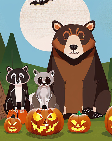 The Halloween Adventure of Bear, Raccoon, Possum, and Bat