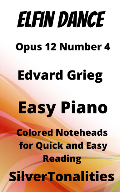 Elfin Dance Opus 12 Number 4 Beginner Piano Sheet Music with Colored Notation