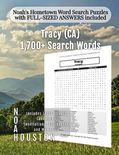 Noah’s Hometown Word Search Puzzles with FULL-SIZED ANSWERS included Tracy (CA)