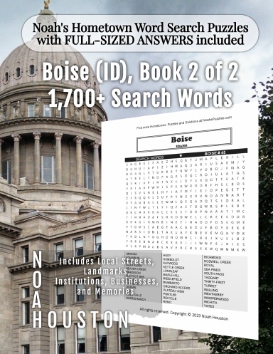 Noah’s Hometown Word Search Puzzles with FULL-SIZED ANSWERS included Boise (ID), Book 2 of 2