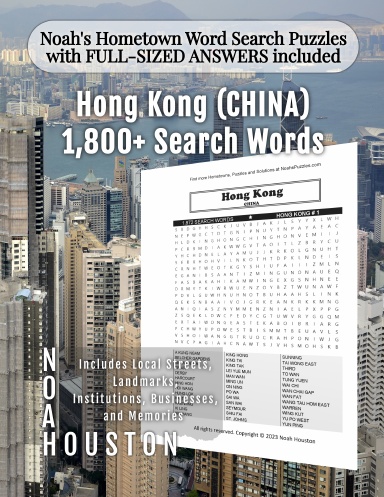 Noah’s Hometown Word Search Puzzles with FULL-SIZED ANSWERS included HONG KONG (CHINA)