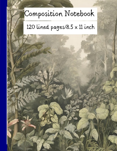 Leaves pattern / Vintage botanical illustration for adults / 120 college ruled pages / 7.5 x 9.25 inch