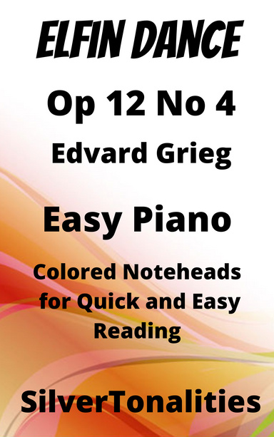 Elfin Dance Opus 12 Number 4 Easy Piano Sheet Music with Colored Notation