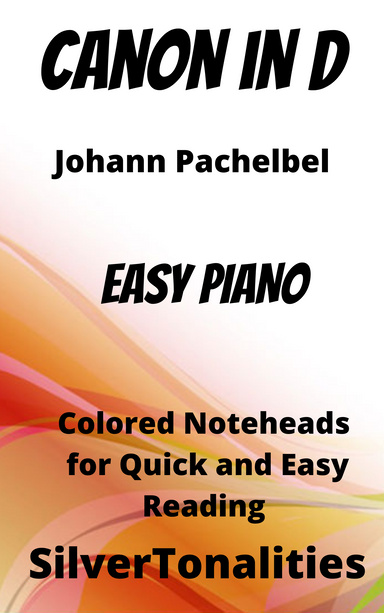 Canon in D Easy Piano Sheet Music with Colored Notation