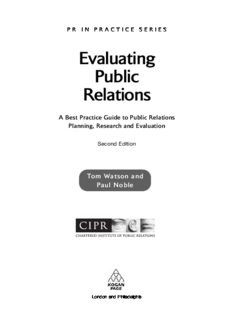 Evaluating Public Relations: A Best Practice Guide to Public Relations Planning, Research and Evaluation