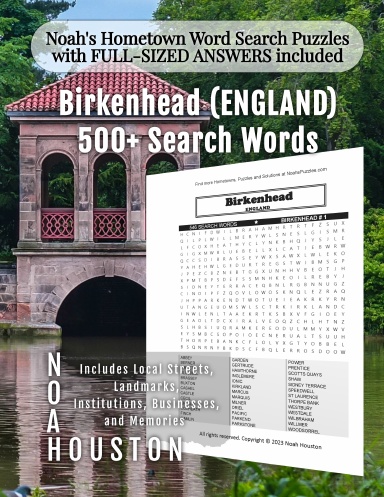 Noah’s Hometown Word Search Puzzles with FULL-SIZED ANSWERS included BIRKENHEAD (ENGLAND)
