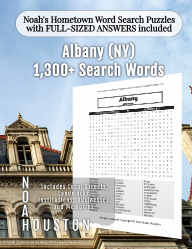Noah’s Hometown Word Search Puzzles with FULL-SIZED ANSWERS included Albany (NY)