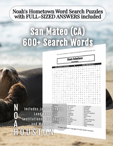 Noah’s Hometown Word Search Puzzles with FULL-SIZED ANSWERS included San Mateo (CA)