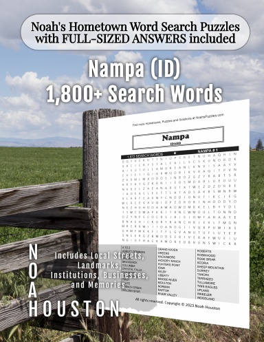 Noah’s Hometown Word Search Puzzles with FULL-SIZED ANSWERS included Nampa (ID)