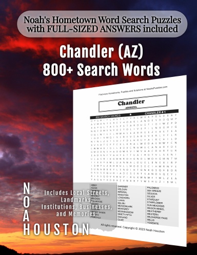 Noah’s Hometown Word Search Puzzles with FULL-SIZED ANSWERS included Chandler (AZ)