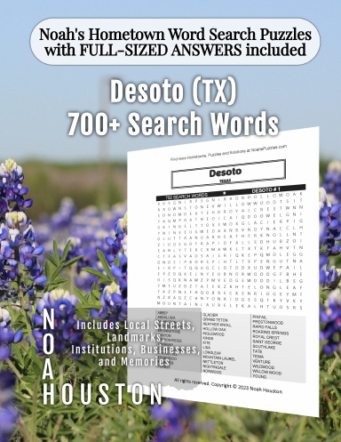 Noah’s Hometown Word Search Puzzles with FULL-SIZED ANSWERS included Desoto (TX)