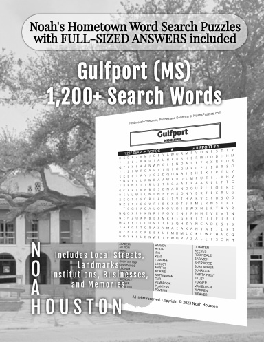 Noah’s Hometown Word Search Puzzles with FULL-SIZED ANSWERS included Gulfport (MS)