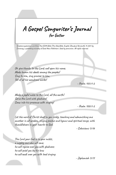 A Christian Songwriter's Journal