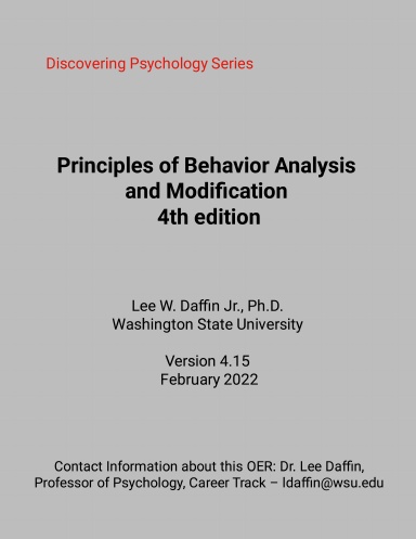 Principles of Behavior Analysis and Modification