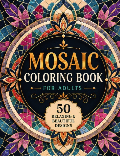 Mosaic Colouring Book For Adults