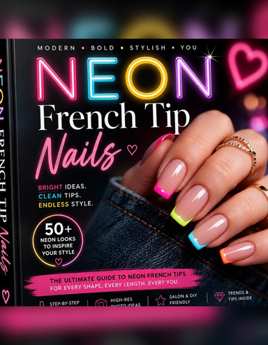 Neon French Tip Nails