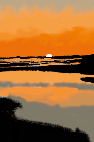 Sunset lined notebook