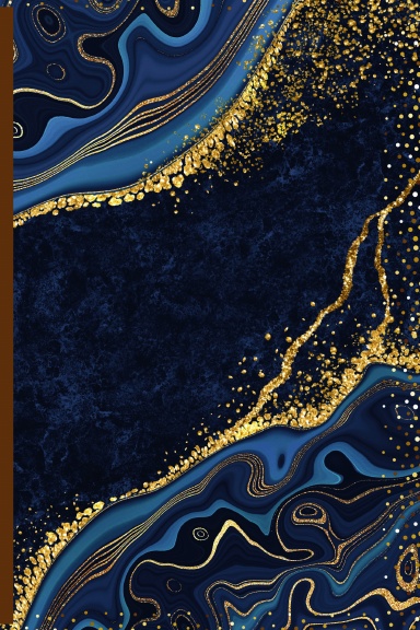 Blue and Gold Marble Lined Spiral Notebook
