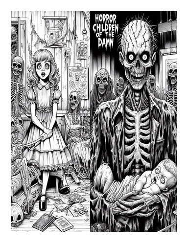 Adult Coloring Book: Horror Children of the Damn Coloring Book: Features 25 Coloring Pages for Relaxation (Book Edition:2)