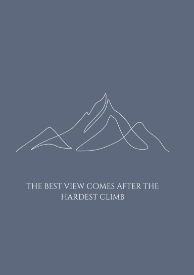 A5 Lined Notebook with Date Field – 200 Pages | Minimalist Mountain Softcover Journal | Inspirational Quote: ‘The Best View Comes After the Hardest Climb’ | Elegant Writing Journal for Goals & Reflection