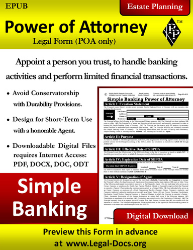 EPUB - Simple Banking Power of Attorney - Condense Version