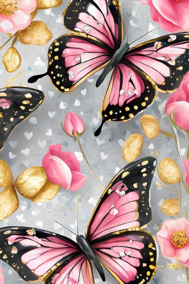 Butterflies Journal with decorated lined pages