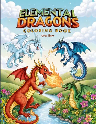 Elemental Dragons Coloring Book