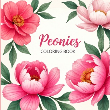Peonies Coloring Book