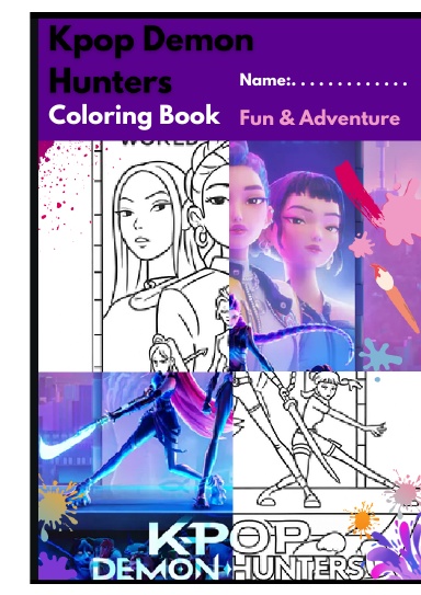 Kpop demon hunters coloring book