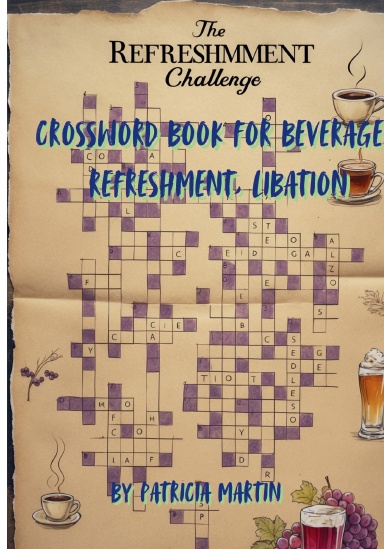 Crossword Book for beverage,  refreshment, libation