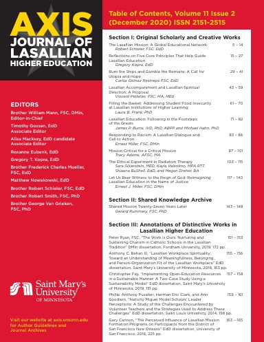 AXIS: Journal of Lasallian Higher Education 11.2