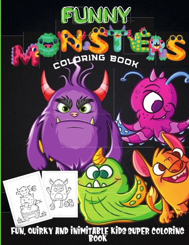 Silly Monsters Coloring Book: For Kids Ages 4-8 (Paperback)(Large Print)