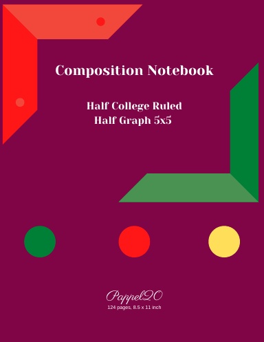 College Notebook Half College Ruled| Half Graph 5x5