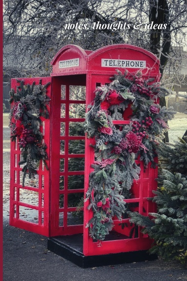 Red Christmas Phone Box Notebook