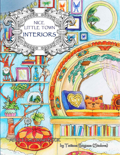 Nice Little Town Interiors Adult Coloring Book