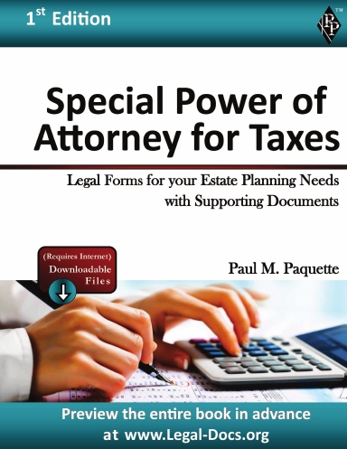Special Power of Attorney for Taxes - Coil Bound - Full Version