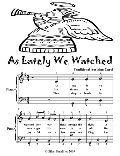 As Lately We Watched Easiest Piano Sheet Music
