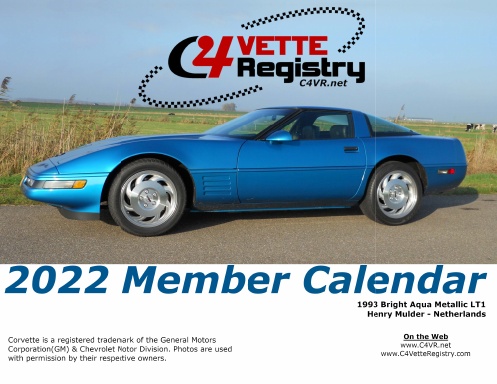 2022 C4 Vette Registry Member Calendar