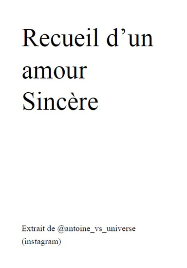Recueil d'un amour sincère EXTRAIT